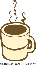 illustration of Coffee,sticker,tshirt print, vector illustration