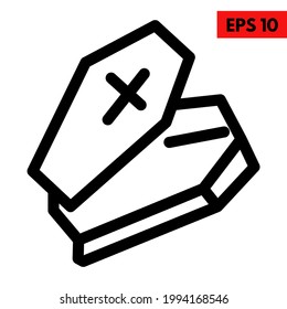 Illustration of coffin line icon