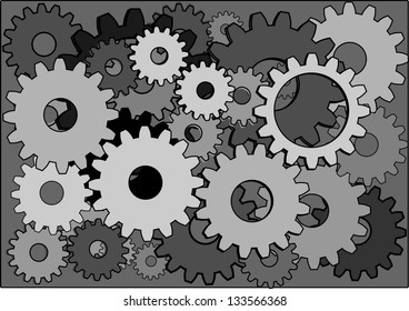 A illustration of cogwheels background