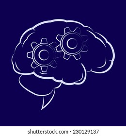 Illustration of the cogwheels inside human brain