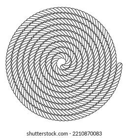 Illustration of a coil of rope folded in a spiral