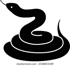 Ilustração de uma silhueta de serpente de bobina