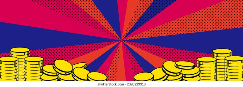 Illustration of a coin with an American comic touch