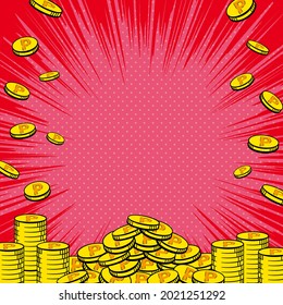 Illustration of a coin with an American comic touch
