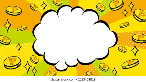Illustration einer Münze mit amerikanischem Comic
