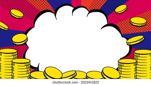 Illustration of a coin with an American comic touch