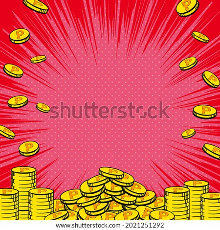 Illustration of a coin with an American comic touch