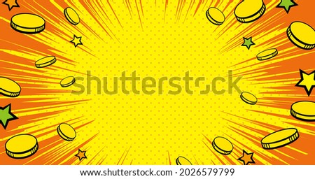 Illustration of a coin with an American comic touch