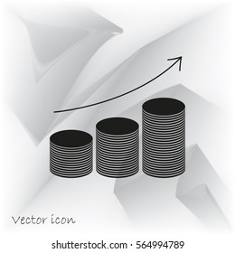 Illustration coin with arrow