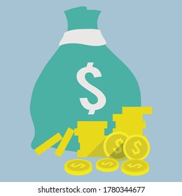 illustration of coin and bank note storage