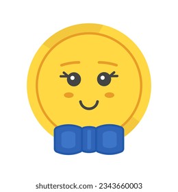 Illustration with coin. Character gold money on golden background. Saving money. Online banking. Digital marketing. Crypto currency, crypto currency coin.