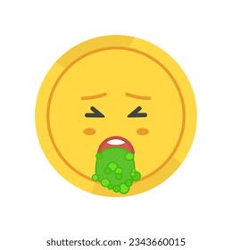 Illustration with coin. Character gold money on golden background. Saving money. Online banking. Digital marketing. Crypto currency, crypto currency coin.