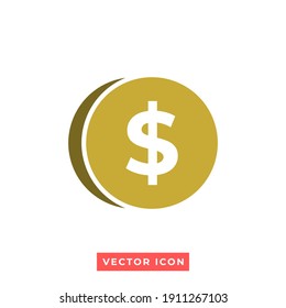 illustration of a coin icon. vector symbol.