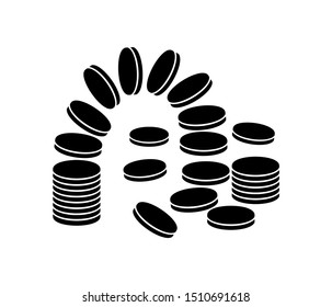 illustration of a coin moving by air, as a symbol of an account or money transfer
