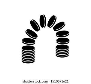 illustration of a coin moving by air, as a symbol of an account or money transfer