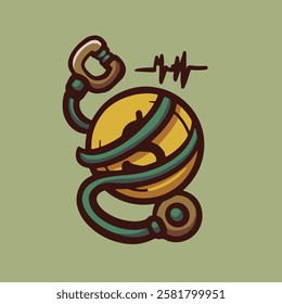 Illustration of Coin with Stethoscope