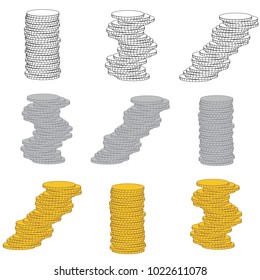 Illustration of coins. Vector