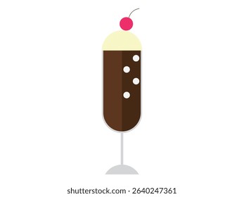 Illustration of a cola float icon with cherries