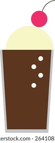 Illustration of a cola float icon with cherries