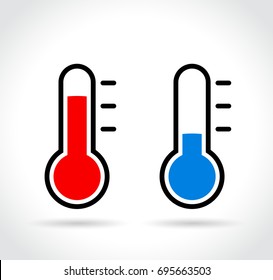 Illustration of cold and hot thermometer icon