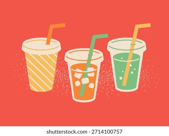 Ilustración de una bebida fría para llevar