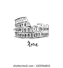 Illustration of the coliseum in Rome.