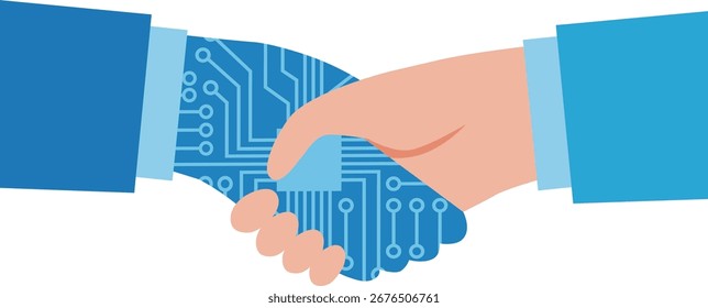 Ilustración de colaboración con medios digitales