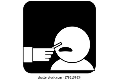 Illustration of collecting mucous membrane of nose by PCR test