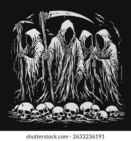 illustration of a collection of angels welcoming lives