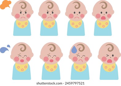 Illustration collection of angry and impatient babies