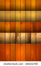 Illustration of collection of backgrounds with wood texture in various colors 