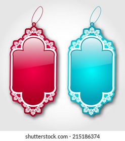 Illustration collection blank badges isolated on white background - vector