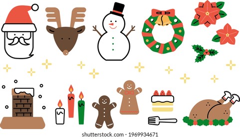 illustration collection of Christmas items 02