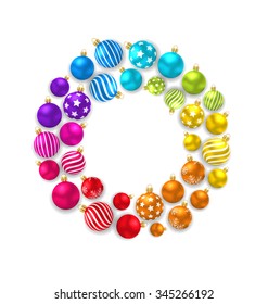 Illustration collection colorful Christmas Glass Balls - Vector