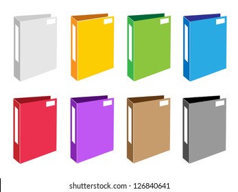 Illustration Collection von farbigen Ordnersymbolen oder Symbolen für Office-Ordner für Datensicherungen und -speicherung
