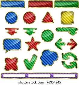 illustration, a collection of colorful web elements