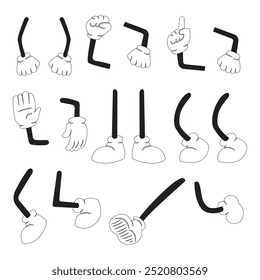 Illustration Collection of cute hands and feet