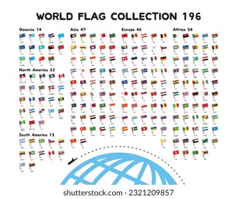 Illustration collection of flags of the world