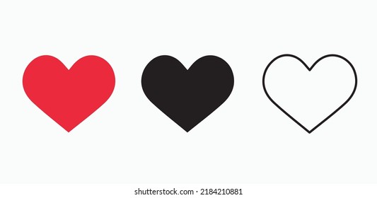 Illustration collection of hearts, vector, valentine, on gray background