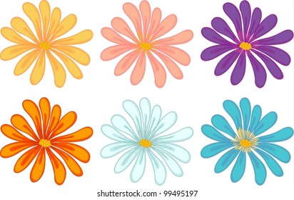 Illustration of a collection of isolated flowers