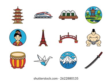 illustration collection of japan culture