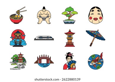 illustration collection of japan culture