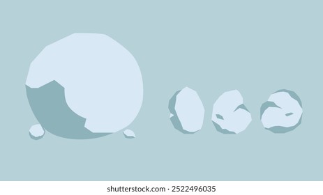 illustration of a collection of large stones and small stones. round mountain rock. It can be used as a design element with the theme of obstacles in a career, challenges in the world of work