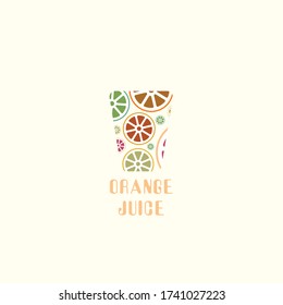 illustration of a collection of lemons and oranges as a logo in the form of a design vector
