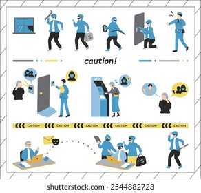 Coleção de Ilustrações sobre Prevenção da Criminalidade