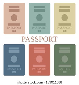 Illustration of a collection of passport book