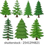 Illustration of collection of pine tree 