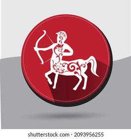 illustration collection set 
digital coin of  zodiac signs sagittarius icons, gray background