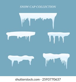 Illustration with a collection of snow caps.