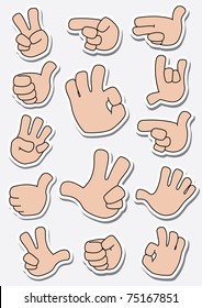 illustration of a collection of sticker gestures